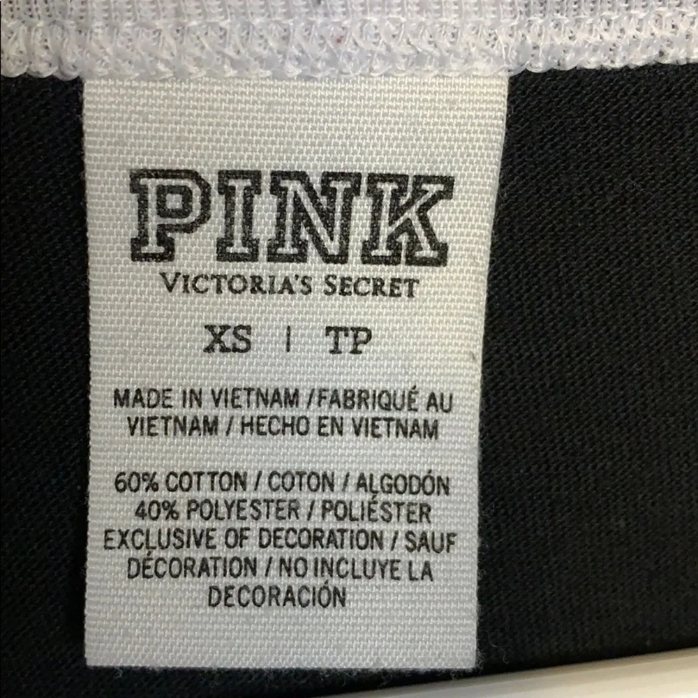 VS PINK Black Tee Silver Dog - Picture 7 of 8